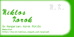 miklos korok business card